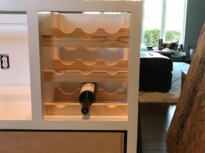 Custom Wooden Wine Rack Installation